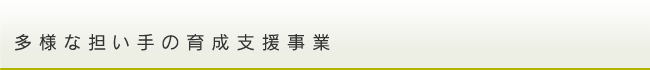 多様な担い手の育成支援事業